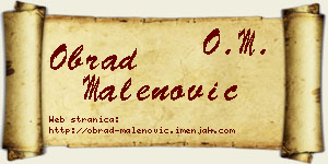 Obrad Malenović vizit kartica